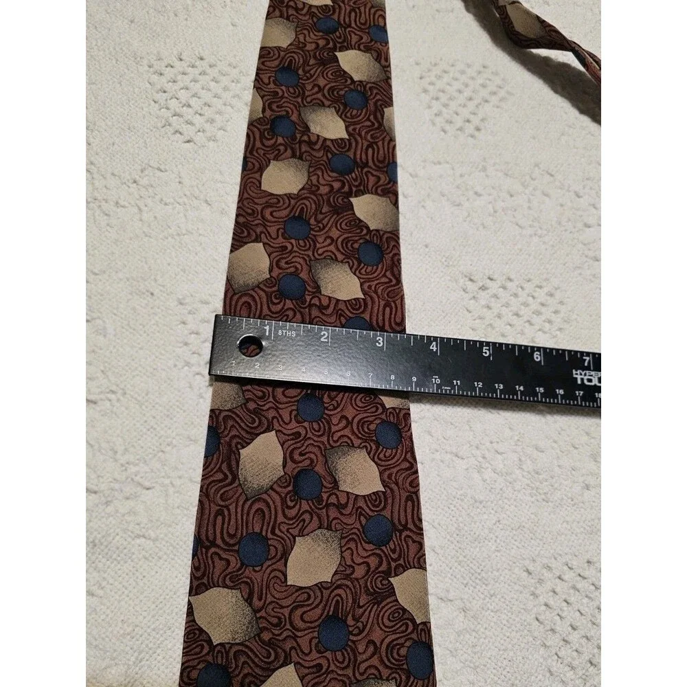 Barry Wells Wonder Crepe Silk Tie Vintage Geometric Polka Dot Men's Necktie USA